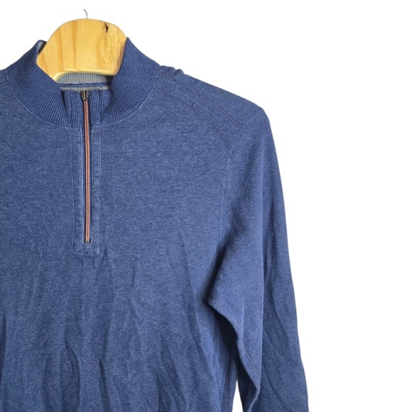 Tommy Bahama Other - Tommy Bahama Mens Blue 100% Cotton Quarter Zip Pullover Sweater Heathered XL